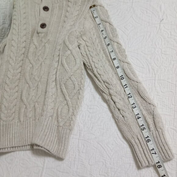 Gap Kids Cable Knit Button Neck Sweater In Soft Cream M (8-9) Pullover - Picture 9 of 9